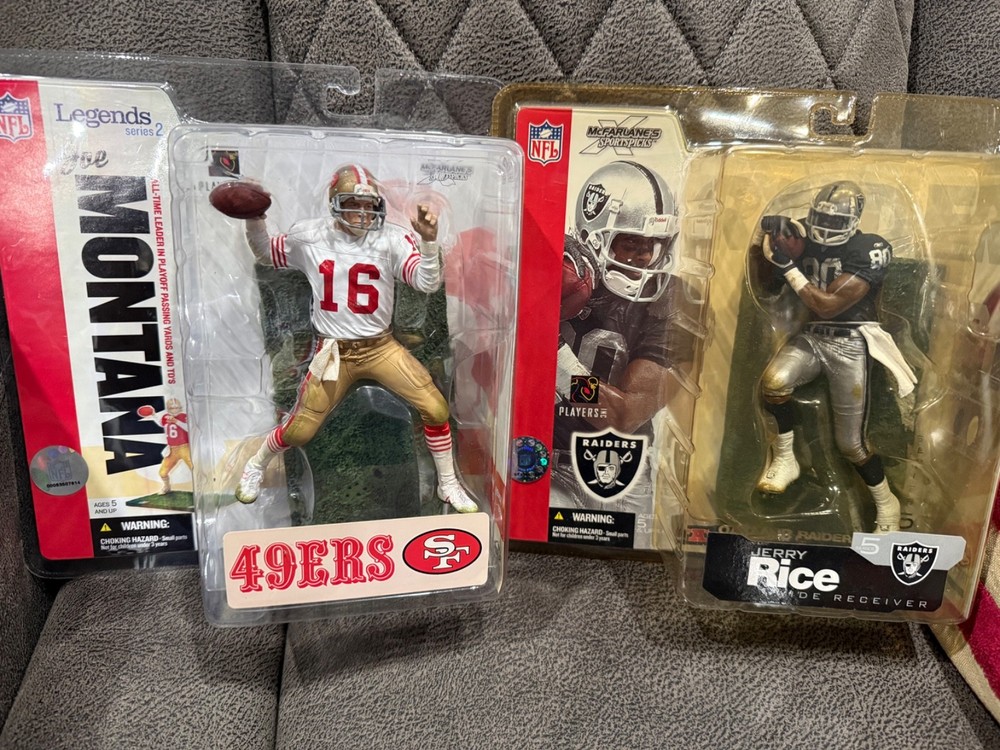 Joe Montana Variant Mcfarlane Legends Series 2 + Jerry Rice Bonus