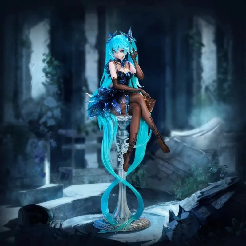 Hatsune Miku Figure Black Dress Cute Girl Doll Collection Model Toy Gift