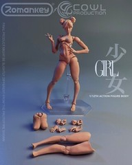 Romankey X COWL 1/12 Scale Flexible Girl Action Figure Female Body &Head 6″ Doll