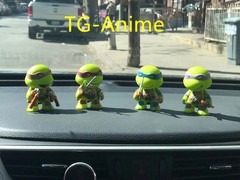4pcs Teenage Mutant Ninja Turtles TMNT Mini Action Figure Car Dashboard Decor
