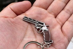 mini gun Colt Anaconda 357 Revolver full metal keychain toy gift 5cm