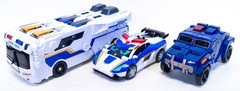 Metal Cardbot S Bluecop Trinity Transforming Robot Figure SAMG Korea Toy Mecha K