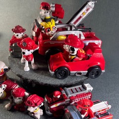 Paw Patrol Marshall Action Figure Fire Pup Truck Vehicle Lot Spin Master