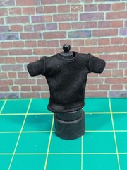 1/12 Scale Black THIN Build Shirt For 6″ Figures “US SELLER & I SHIP DAILY”