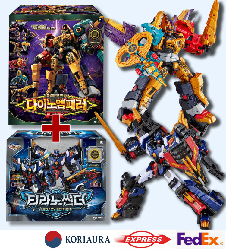 Miniforce Dino Emperor EX + Tyranno Thunder Legacy Edition Transformer Robot SET