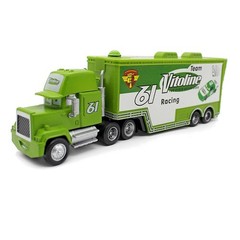 Disney Pixar Cars NO.61 Vitoline Mack Hauler Truck+Car Model Toys Diecast 1:55