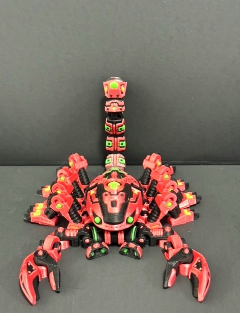 3D Printed Articulated Cyber Scorpion by Flexi, 9″ Full Articulated Fidget Toy