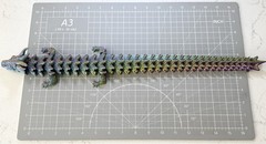 3D Printed Long Articulated Dragon Triple Silk Large 20 Inches 3 Color Shifting