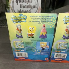 New Vintage 2000 MATTEL Nickelodeon Spongebob and Squidward Lot of 2