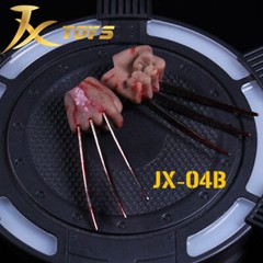 1 Pair 1/6 JXtoys Wolverine Handtypes Hurt Bloody Hand Model For 12″ Male Figure