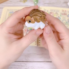 Qualia Blind Box Gacha Guinea Pig Glam Hair Mini Animal Figure 1 Random Toy
