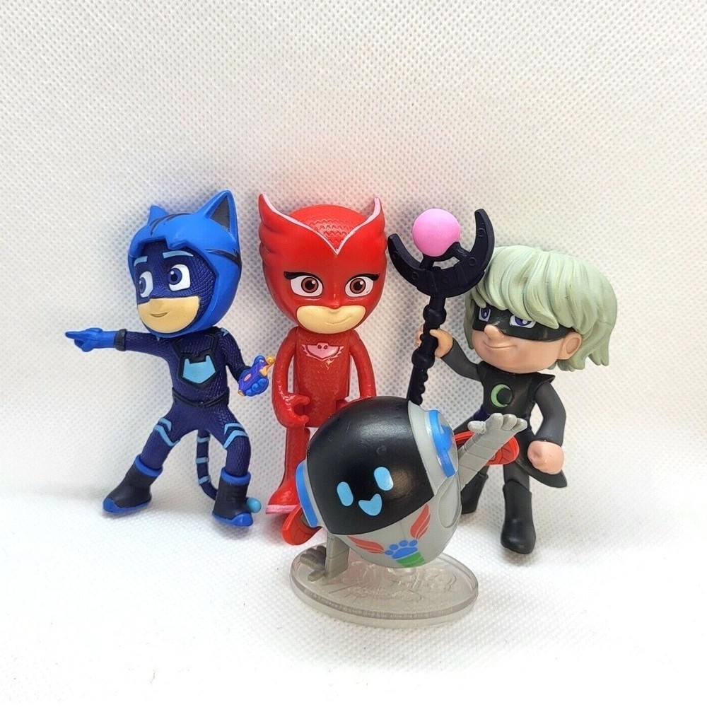 PJ Masks Catboy Owlette PJ Robot Luna Lot Figure Just Play 4 Figures Set 3″