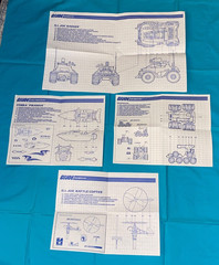 vintage G.I. GI JOE INSTRUCTIONS BLUEPRINTS LOT x4 Battle Copter Badger FREESHIP