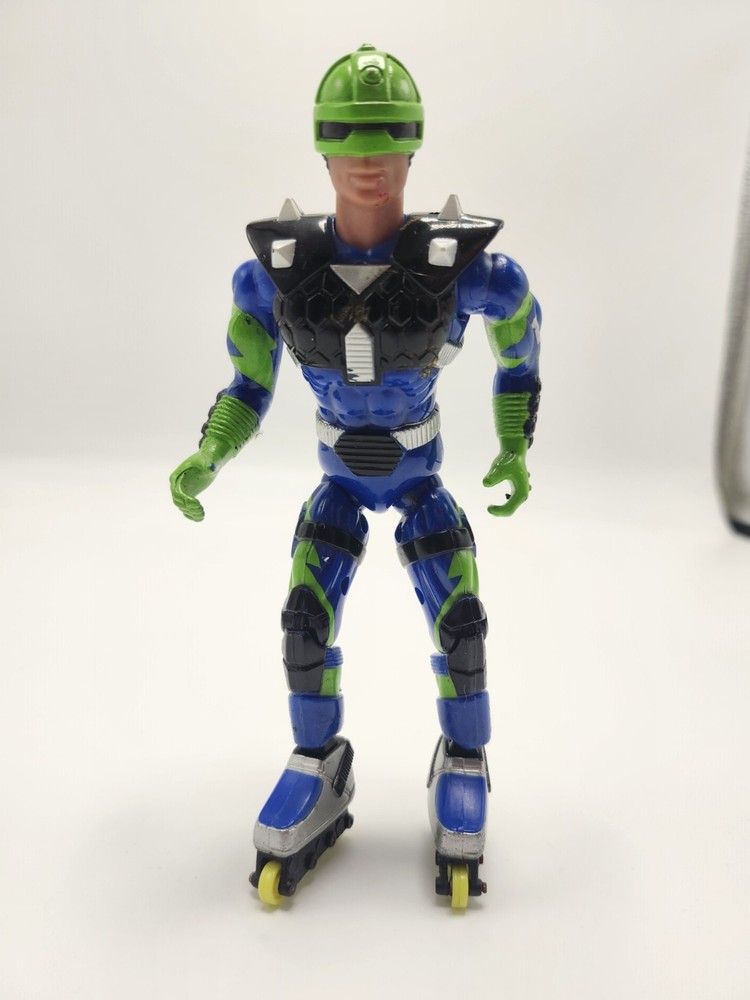 Vintage 1991 Lanard Roller Warriors 6″ Action Figure Inline Skates Blue Green…