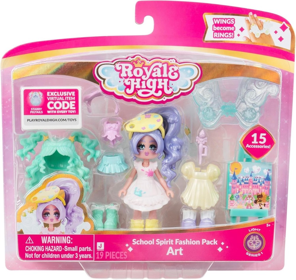 Royale High 3″ School Spirit Fashion Pack: Art – Light Series 1 – Pigtails Code