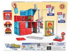 Tile Town Fire Station Magnetic Tiles Playset 40+ Magnetic Tiles