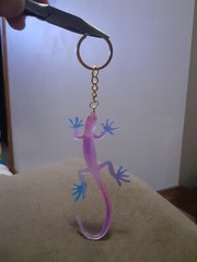 Lizard Keychain Pink Blue Toy PVC Figure Doll Kids Toys Party Gifts Bag Clip