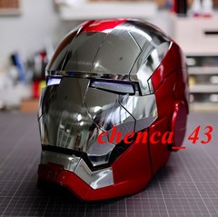 US!!! Autoking Iron Man Helmet MK5 1/1 Voice-controll Mask or Reactor Base Stand