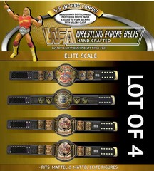ECW ELITE SCALE Lot Of 4 Hand Made Wrestling Figure Belts 5.5 INCHES LONG v.3