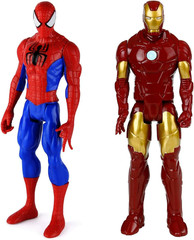 4PCS Spider Hero Action Figures Set, 7 Inch Movable Superhero Figurines with Dis