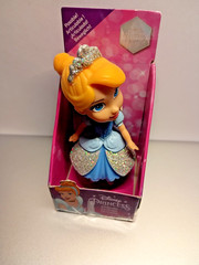 Disney Princess Cinderella Mini 3″ Poseable Doll Blue & Silver Glitter Dress New