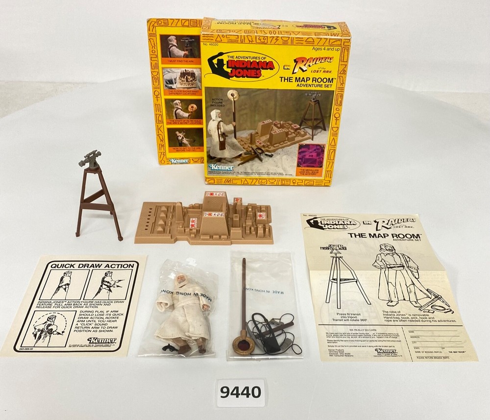 Vintage Indiana Jones Raiders of the Lost Ark Map Room Adventure Set Kenner 1982