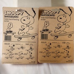 LOT of 2 Vintage 1972 SNOOPY Skateboard Figures Charlie Brown Peanuts NOS New
