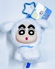 Crayon Shin-chan Shinnosuke Plush Mascot Keychain Shiro Cosplay Vinyl Face Japan
