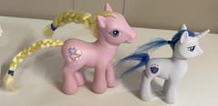 My Little Pony Figures Mix Lot of 14 Brushable Hair Various Sizes With Cart Gift