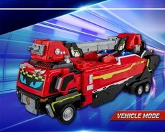 SAMG Metal Cardbot W Blaion Transforming Robot Figure Fire Engine Truck Car