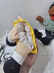 Lot Hand Puppets Plush Little Girl White & African American Play Pretend School