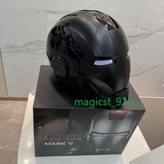Full Black Iron Man 1:1 MK5 Jarvis Deformable Voice Control Wearable Helmet Mask