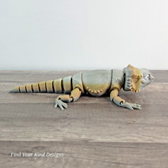 10in 3D Bearded Dragon articulated toy PLA Lizard- Desk Pet