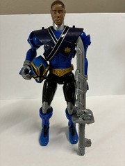 Blue & Black Power Rangerw/ Removable Helmet & Armor, Sword Weapon, samurai