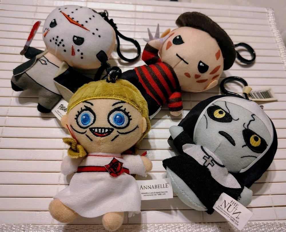 Horror Plush Bag Clip The Nun Annabelle Freddy & Jason clips lot of 4 monogram