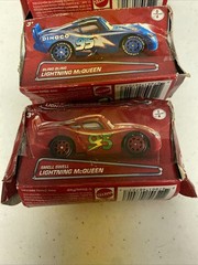 Lot Of 3 Disney Cars Bling Bling Dinoco Lightning McQueen Diecast 2/6 Box 1:55