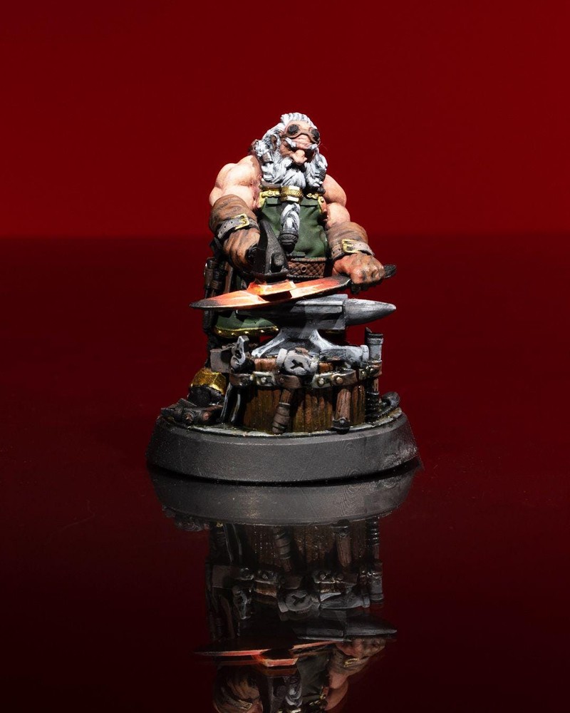 Dwarf Blacksmith Miniature, Resin Figure, Perfect for Tabletop RPGs