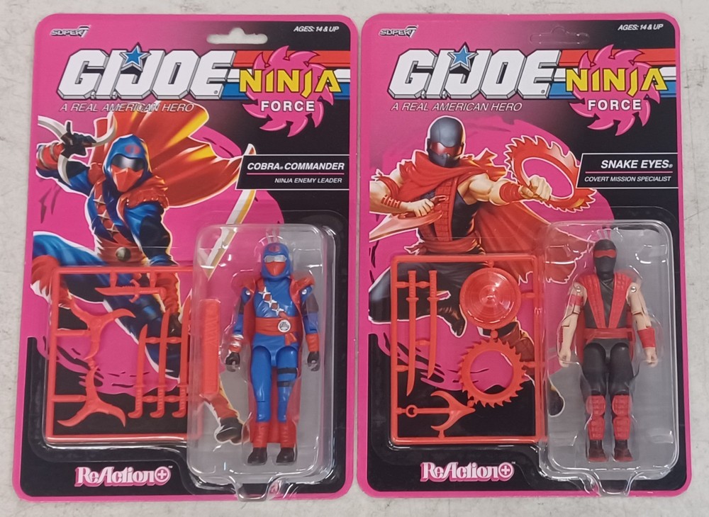 GI Joe Super7 Reaction+ NINJA FORCE Snake Eyes Cobra Commander New Target Exclu
