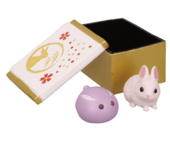 Japanese Blind Box Animal Cute Bunny Trinket Figure Gashapon Food Figure Toy