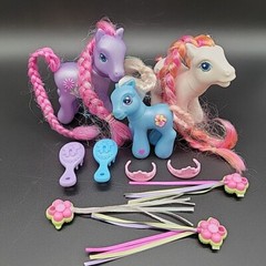 My Little Pony 3 Figures Lot Long Hair Petal Blossom Aloha Pearl Baby Bellaluna