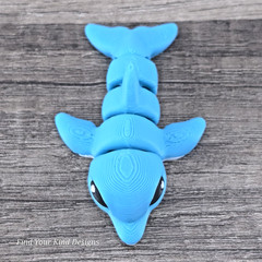 Dolphin Hatchling 3D Printed Articulated Flexi Fidget Toy- Stocking Stuffer Gift
