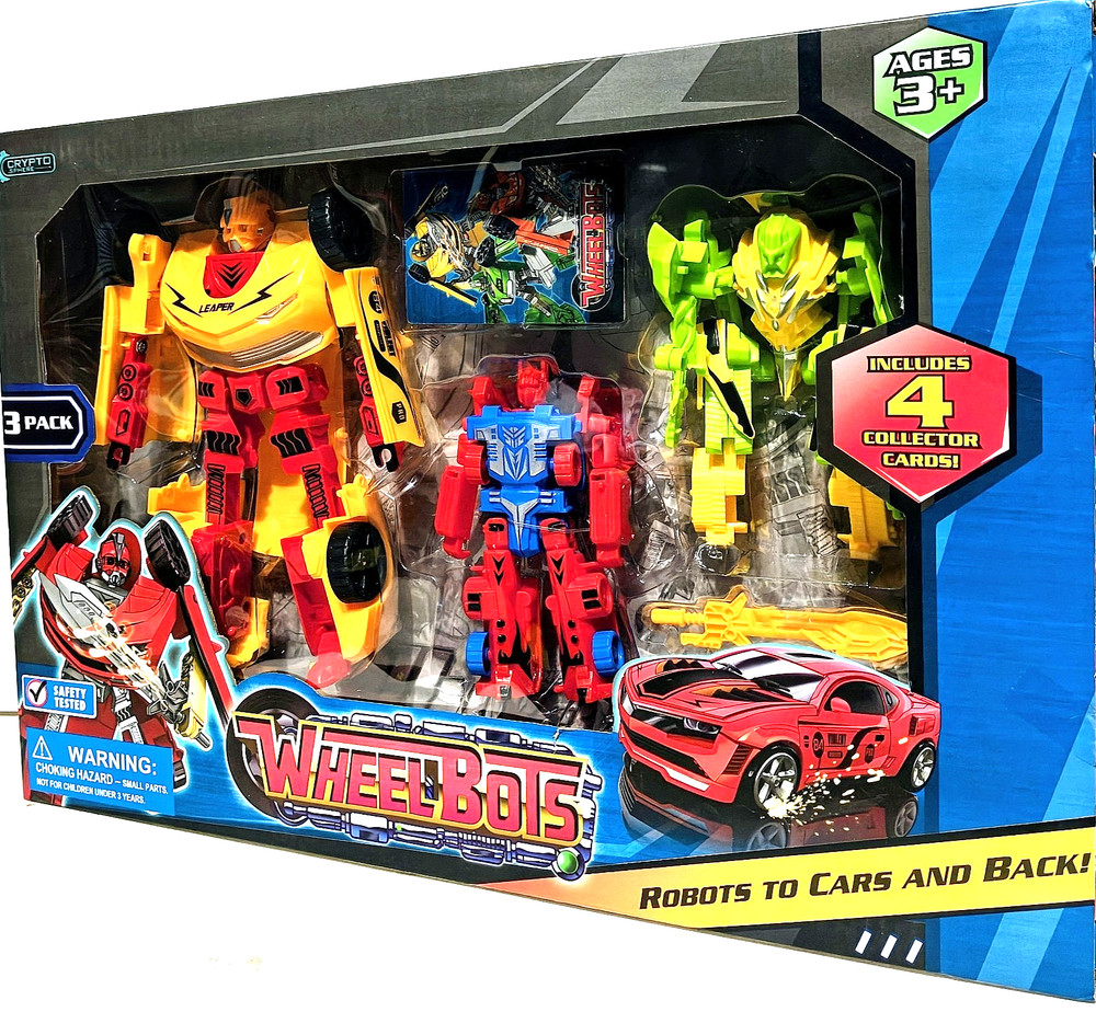 WheelBots – 3-Pack – Transforming Robots to Cars – Action Figures – New