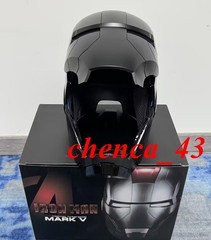 US Now!!! 1:1 Wearable Full Black MK5 Helmet LED Iron Man Full Face Mask w/ Box