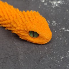 10x Articulated 3D Printed Snakes 11″ – DIY Eye Assembly Fun Project Lot READ