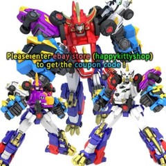 Dino Core 8 Figure Set D-Buster Tyranno Saber Stego Dinosaurs Combiner Robot Toy