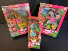 Animal Lovin’ Ken NIB, Safari Barbie Zizi Zebra & Ginger Giraffe NIB