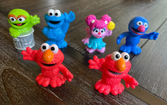 Lot Sesame Street Workshop Figures Hasbro ELMO Cookie Monster OSCAR Abby Cadabby