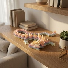 MakerMagicShop 3D printed Rose dragon articulating 23 inches purple white pink