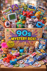 Vintage 90s Mystery Box Retro Toys Surprise Collectible Nostalgia Lot
