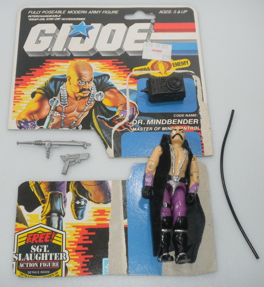 1986 Dr Mindbender Cobra Figure G.I. GI Joe 3.75 ARAH *Complete wrong color gun*
